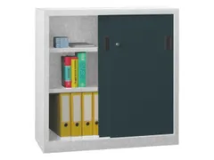 Schuifdeurkast Hxbxd 1000x1000x400mm 2 Oh Ral7035 Front Ral7016