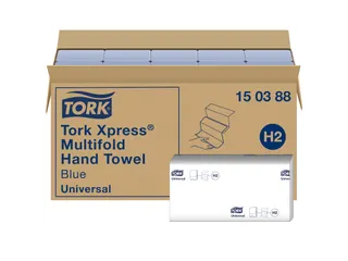 Tork 150388 H2 Xpress Multifold Handdoek Universal 2-laags Blauw - 1