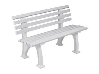 Kunststofbank 740x1200x380mm Zit H 440mm 9 Latten 2 Pootstellen Wit - 1