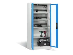 acculaadkast,HxBxD 1950x930x500mm,15stekkerdozen 230 V,ventilator