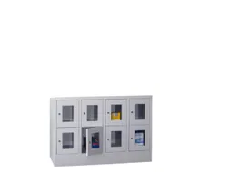 lockerkast,HxBxD 855x1200x500mm,4x2vakken,RAL7035,front RAL7016