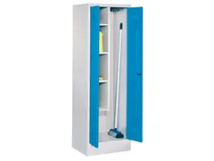 Schoonmaakkast HxBxD 1850x600x500mm Klink Sokkel RAL7035 Front RAL7016