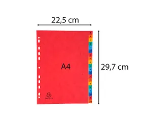 Tabbladen A4 Glanskarton Bedrukt Alfabetisch 20-Delig A-z Assorti - 4