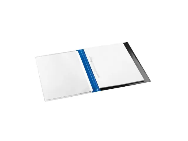 Rapportenmap Djois met snelhechter en dekplaatje A4 blauw