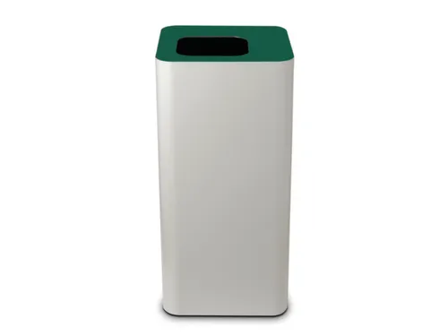 afvalbak,100l,HxBxD 800x385x385mm,romp staal wit