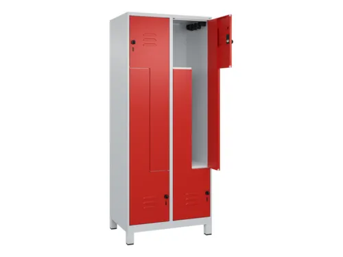Z-garderobekast,HxBxD 1950x800x500mm,vak B 200/400mm,draaigrendel