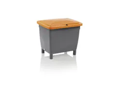 Zoutbak 210l 775x 790x 605mm Hdpe Grijs Deksel Oranje