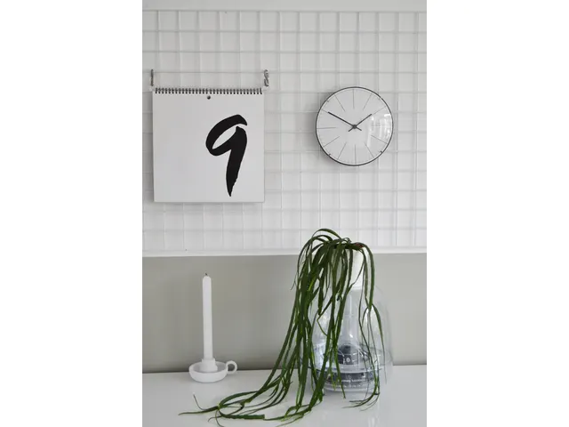 Wandklok NeXtime Big Stripe Ø20cm glas wit streepaanduiding