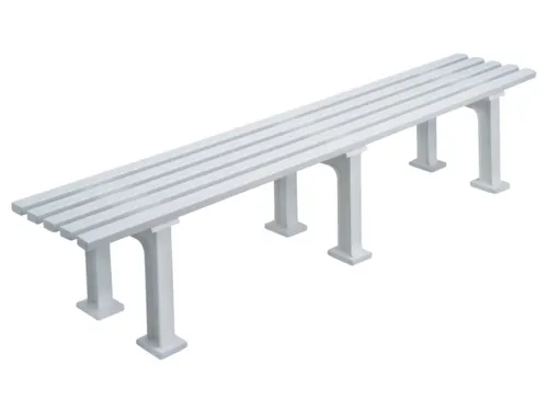 Kunststofbank 415x2000x370mm Zit H 415mm 5 Latten 3 Pootstellen Wit