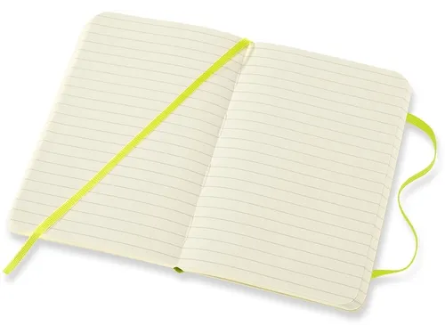 Notitieboek Moleskine pocket 90x140mm lijn soft cover lemon green