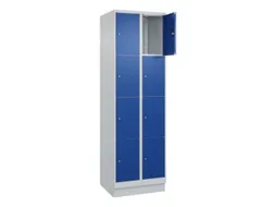 lockerkast,HxBxD 1950x600x500mm,2x4vakken,vak B 300mm,cil.-slot,sokkel