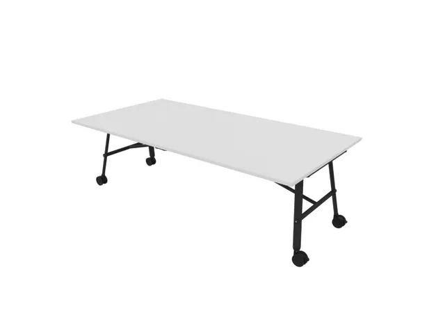 klaptafel,HxBxD 750x2400x1200mm,hoekig,4voeten donkergrijs,ovale buis