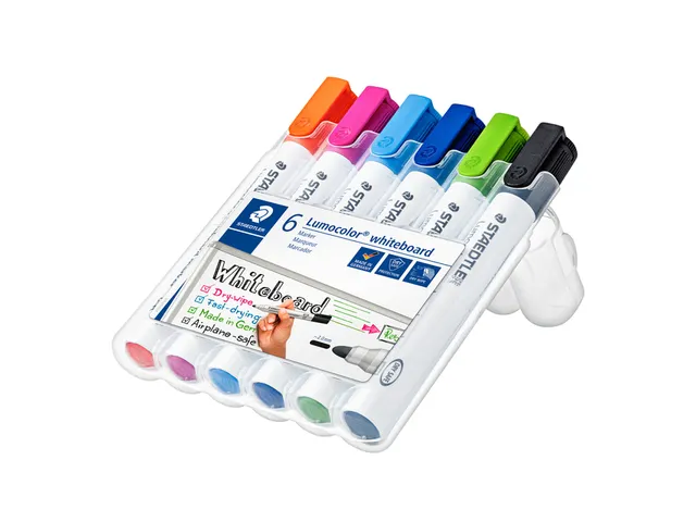 Feutre tableau blanc Staedtler Lumocolor 351 assorti set 6 couleurs fu
