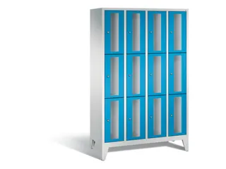lockerkast 1850x1190x500mm 4x3 vakken Cilinderslot Poten, RAL5012 - 2