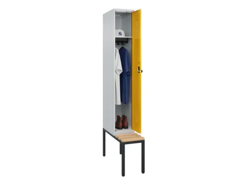 locker met bank,HxBxD 2120x300x815mm,1vak,vak B 300mm,draaigrendel