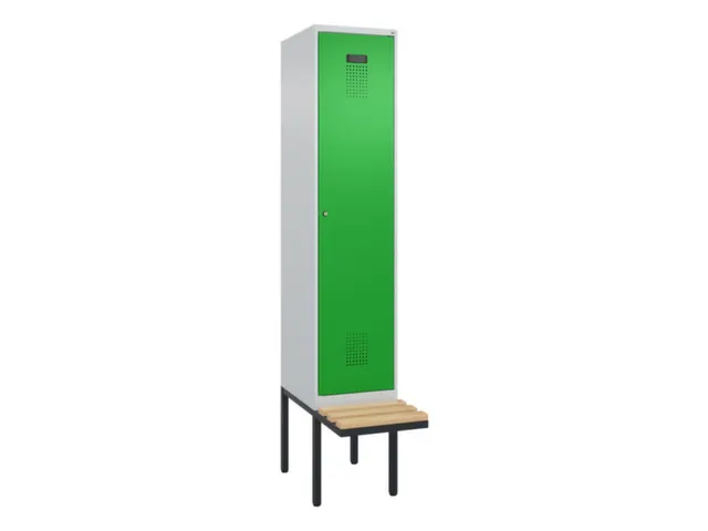 locker met bank,voor scheiding van kleding,HxBxD 2120x400x815mm,1vak