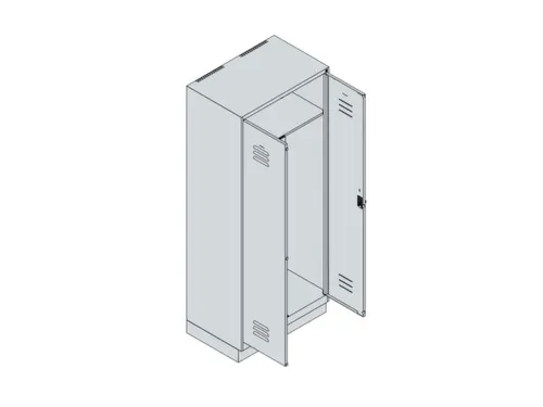 PBM-locker,HxBxD 1950x800x500mm,2vak,vak B 400mm,draaigrendel