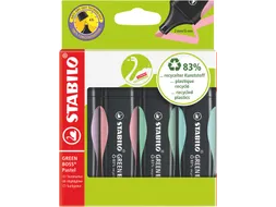 Markeerstift STABILO GREEN BOSS 6070/4 pastel assorti etui à 4 stuks
