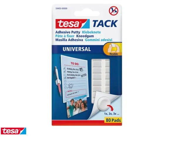 Dubbelzijdige kleefpads kneedgum Tesa tack 80stuks