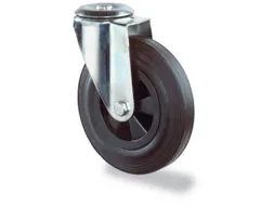 zwenkwiel,draagverm. 100kg,massief rubber-banden,ØxB 125x38mm