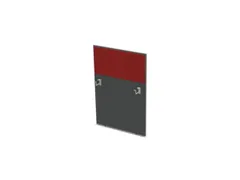 baliepaneel v. bureau aanbouw rechts MS-donkergrijs BN4011-rood 800mm