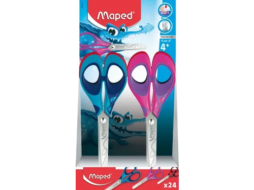 Schaar Maped Essentials Soft 13cm display à 24 stuks assorti