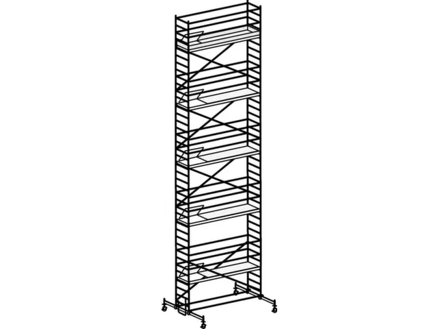 échafaudage roulant,portée H 11,6m,échafaudage H 10,82m