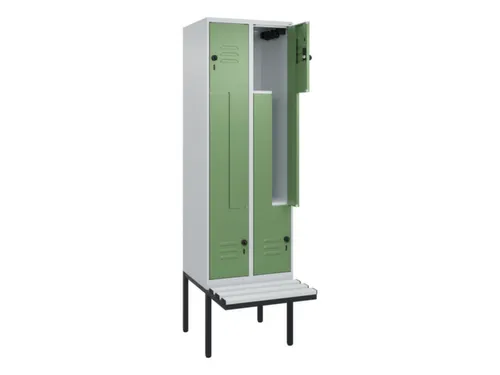 Z-garderobekast,HxBxD 2120x600x815mm,2vak,vak B 300mm,draaigrendel