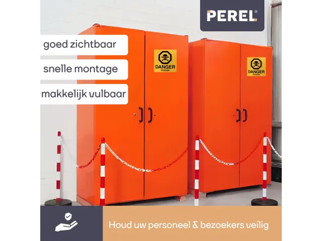 Poteau En Plastique Pour CHAÎNE DE Signalisation - Rouge/Blanc - 2 PC