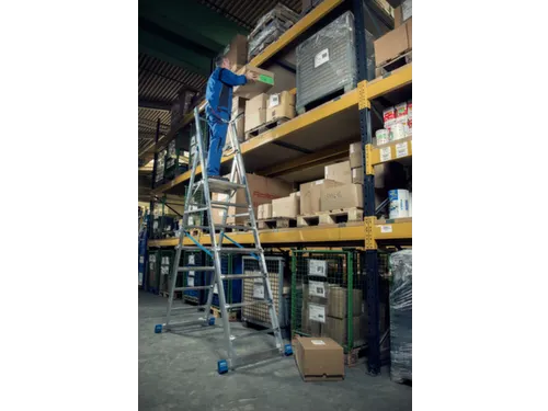 telescoop-platformladder,bordes HxBxD 1550-2100x500x450mm,aluminium