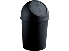 afvalbak,13l,HxØ 490x253mm,romp PP zwart,deksel PP zwart