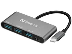 Usb-C naar 3-voudige Usb 3.0 Converter 136-03 aluminium behuizing