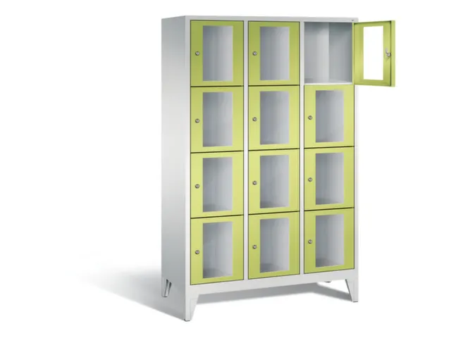 Lockerkast 1850x1200x500mm 3x4 vakken Cilinderslot Poten, RDS1108060