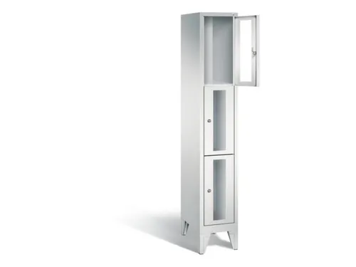 lockerkast 1850x320x500mm 1x3 vakken Cilinderslot Poten RAL7035