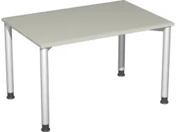 Bureau 4-Poot Hxbxd 680-800X1200X800Mm Ronde Buis Lichtgrijs