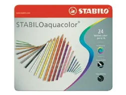 Kleurpotloden Stabilo Aquacolor 24Stuks Metalen Etui Assorti