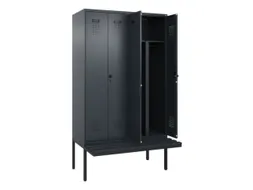 PBM-locker met bank,HxBxD 2120x1200x815mm,4vak,vak B 300mm
