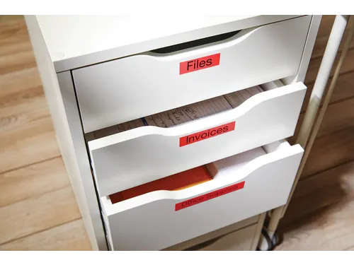 Labeltape Dymo 18053 LabelManager D1 polyester 24mm zwart op rood