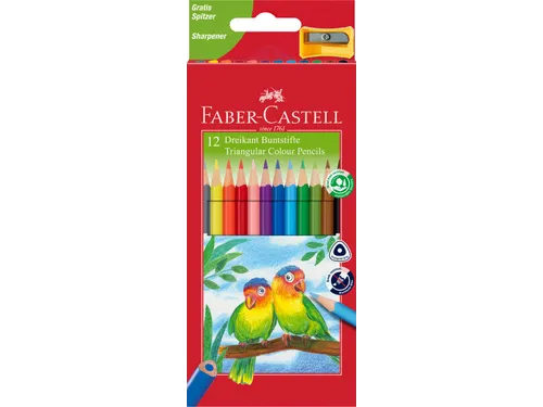Kleurpotlood Faber-Castell driekant kartonnen etui á 12 stuks