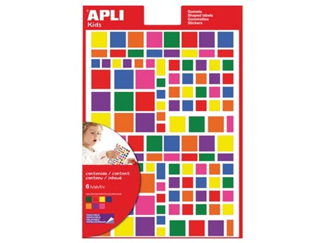ApliKids verwijderbaresticker vierkant assorti groottes | ApliLabels.nl