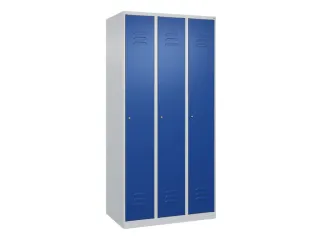 locker,HxBxD 1850x900x500mm,3vak,vak B 300mm,cil.-slot,staand op vloer - 1