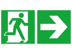 Borden Voor Vluchtroutesignalering,Nooduitgang Rechts,Pijl Rechts