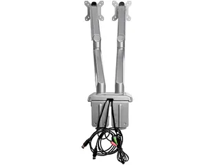 Monitor arm voor 2 schermen - bureausteun - met geïntegreerde 2-poort - 6