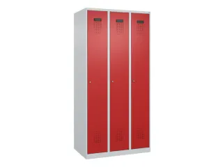 locker,HxBxD 1850x900x500mm,3vak,vak B 300mm,cil.-slot,staand op vloer - 3