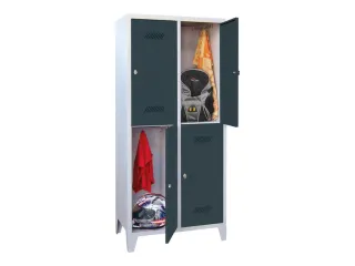 dubbeldekse locker,HxBxD 1850x800x500mm,2x2vak.,RAL7035,front RAL7016 - 2