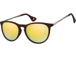 Zonnebril Montana met Revo goud glas en metalen pootje mat turtle