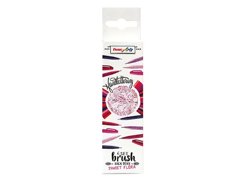 Brushpen Pentel Sign SES15C etui Sweet Flora 6 kleuren