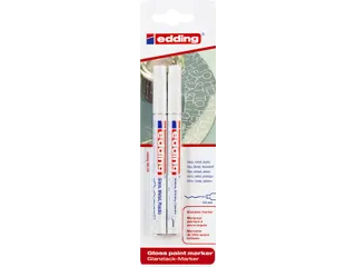 Viltstift edding 780 lakmarker rond 0.8mm blister à 2 stuks wit - 1