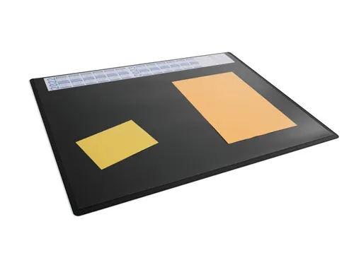 Schrijfonderlegger Zwart 650x500 mm met transparant afdekvel PP