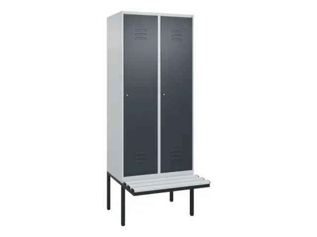 armoire vestiaire noir et blanc HxlxP 2120x800x815mm 2compart.
